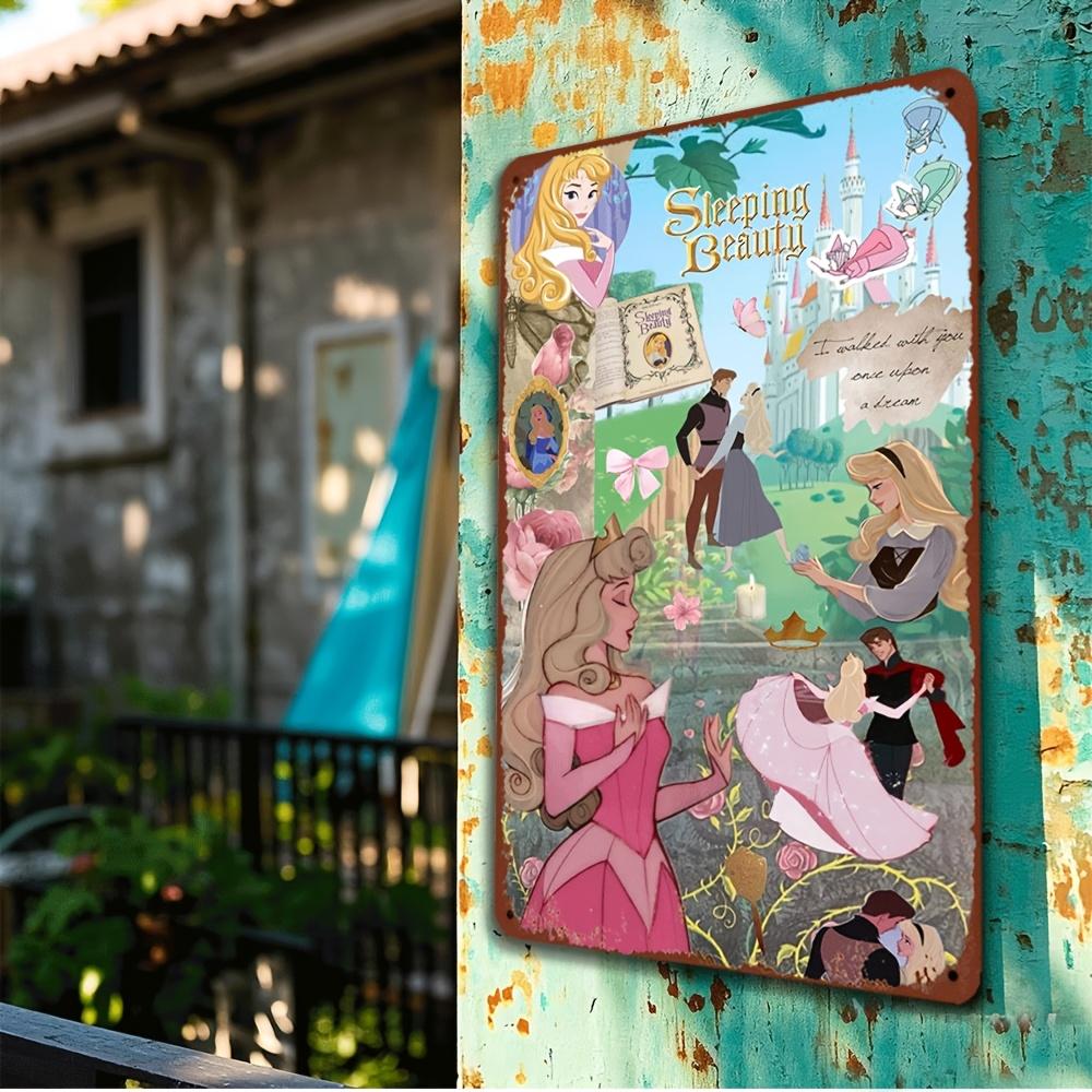 1pc Sleeping Beauty Aurora & Maleficent Themed Iron Wall Art - 20.32x30.48 cm, Officially Licensed, Vintage Decor for Home, Bar,