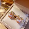 Korean Bow-Knot Pearl Earrings: Niche, Luxurious High-End Design