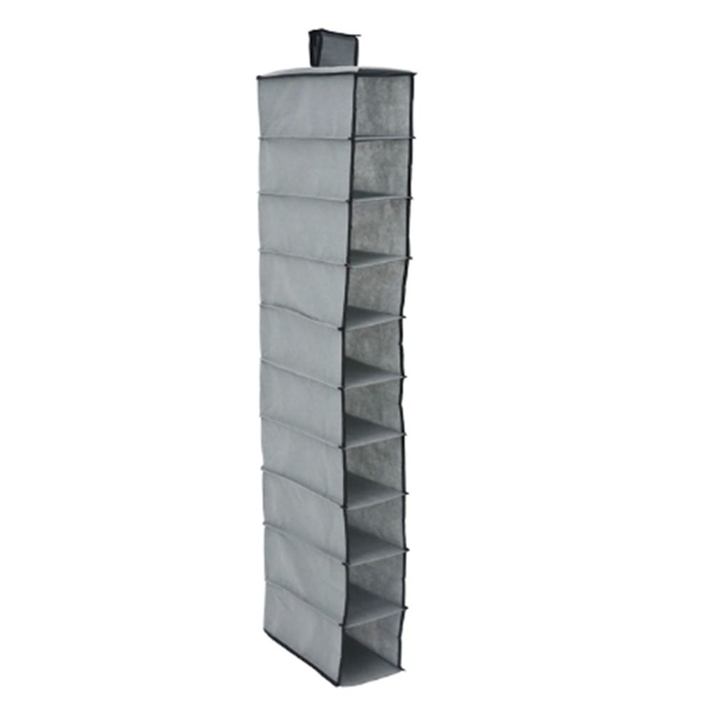 Clear 10 Layer Hanging Bag 10 Grids Sundry Hanger Pouch Creative Shoe Storage Rack Wardrobe