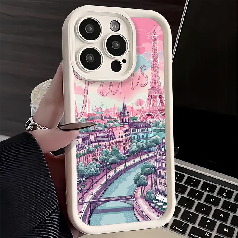 Чехол для телефона iPhone 17 Air 16E 15 16 Pro Max Франция Эйфелева башня Париж Чехол 14 Plus 13 12 Mini Мягкий силиконовый Fundas