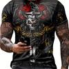 Мужская футболка с коротким рукавом и круглым вырезом с принтом 3D Skull Sword, повседневная футболка в стиле ретро для активного отдыха на лето