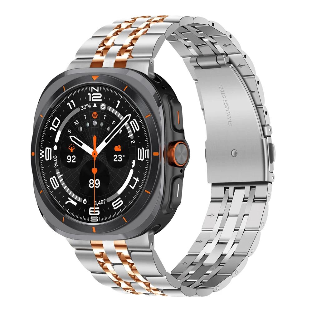 Ремешок из нержавеющей стали для Samsung Galaxy Watch Ultra 47 мм, ремешок для часов Galaxy Watch Ultra, металлический браслет, аксессуар для смарт-часов
