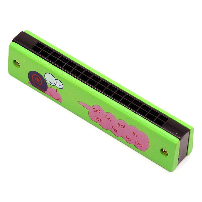 1PC Multicolored Mouth Organ Cute Cartoon Wooden Harmonica 16-Hole Musical Instruments Beginners Suitable Woodwind Harmonica ZYF