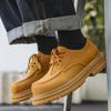 Fashion Trendy Men's Thick Soled Leather Shoes Fashionable British Style Men's Shoes for Adult Trend Parties Outdoor Leisure Activities