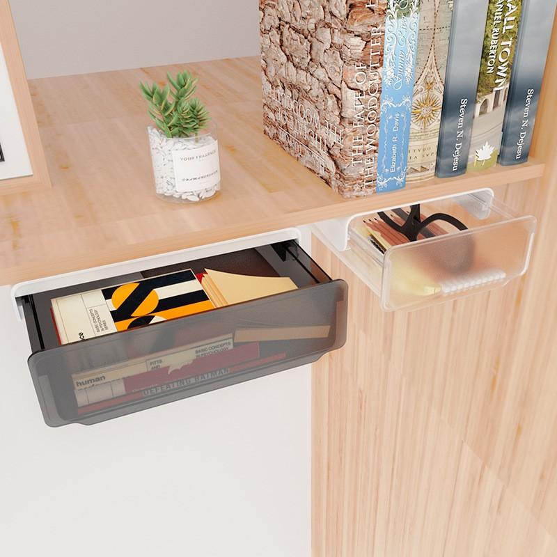 Jinlongxing Under-Desk Hidden Drawer Storage Box, Office Desk Organizer, Student Desk Pen Holder And Storage Container
