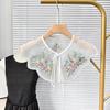 Elegant Organza Colorful Floral Embroidered Beaded Faux Collar for Fashionable Women Detachable Collar Shawl Capelet