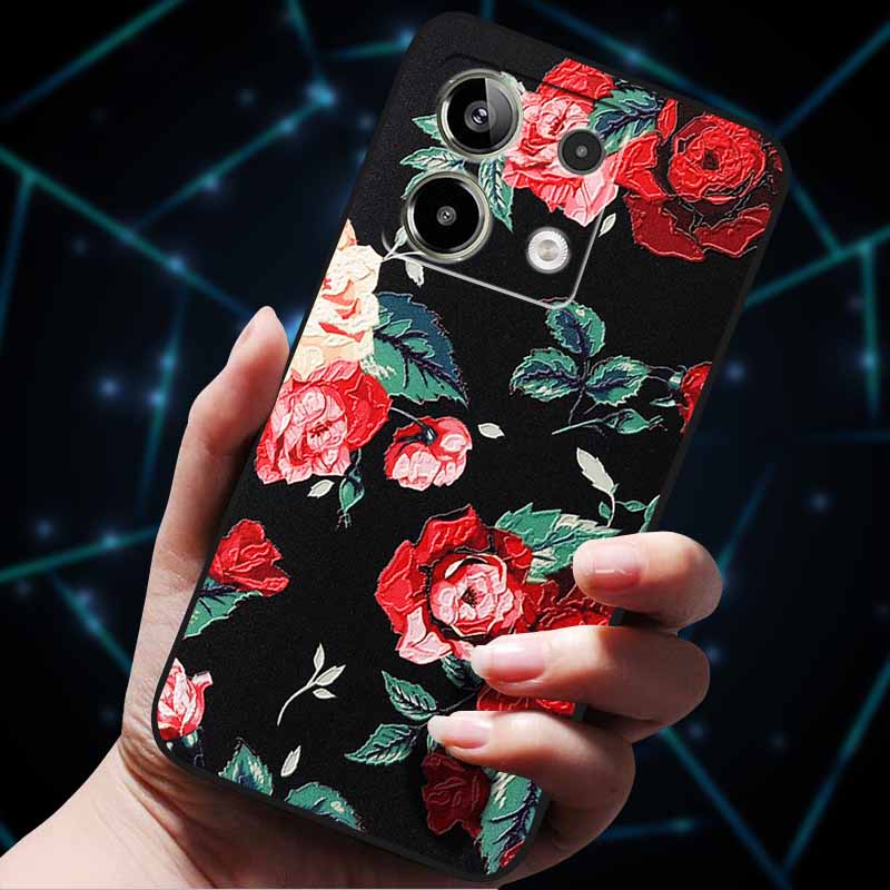 3D Цветочные тисненые чехлы для Redmi Note 13 Чехол Note13Pro 5G Мягкие силиконовые чехлы для телефона для Redmi Note 13 Pro Plus Задняя крышка Сумка