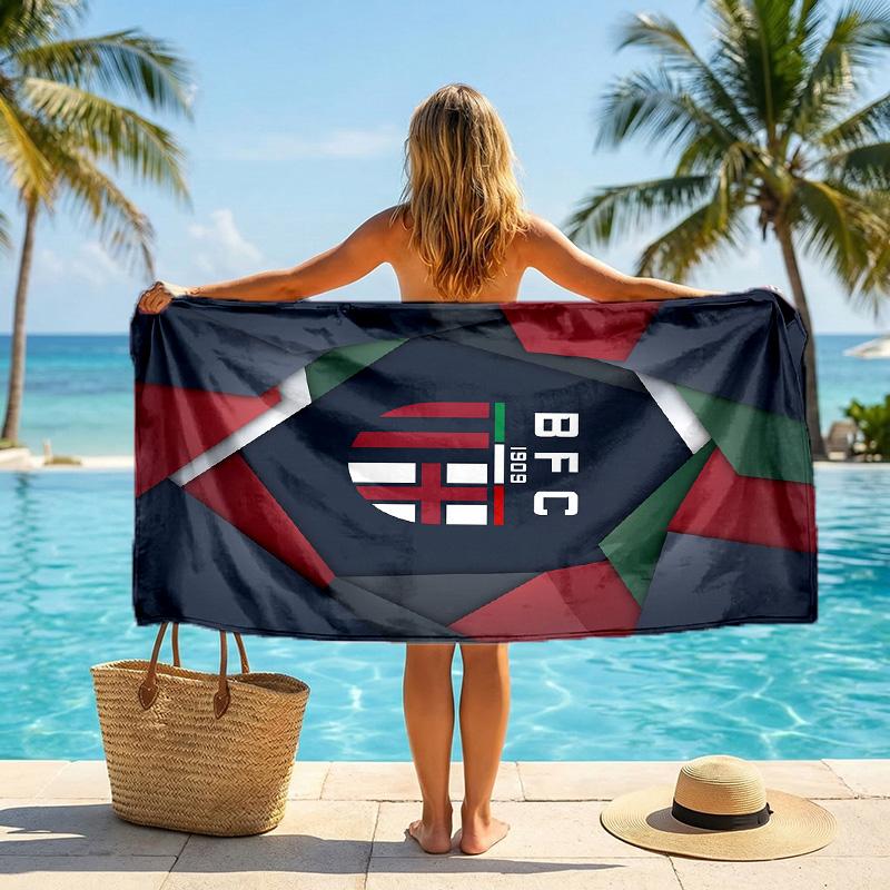 Bologna FC print Quick Dry Beach Towel Microfiber Absorbent Portable Travel Swimming Towel