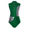 Womens Rhinestone Dance Leotard Sleeveless Cutout Back Metallic Sequins Figure Skating Bodysuit Gymnastics Performance Wear