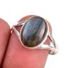 Natural Labradorite Gemstone 925 Solid Sterling Silver Jewelry Ring Size 10 L7m54