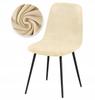 Scandinavian Chair Cover Cream Velvet Beige