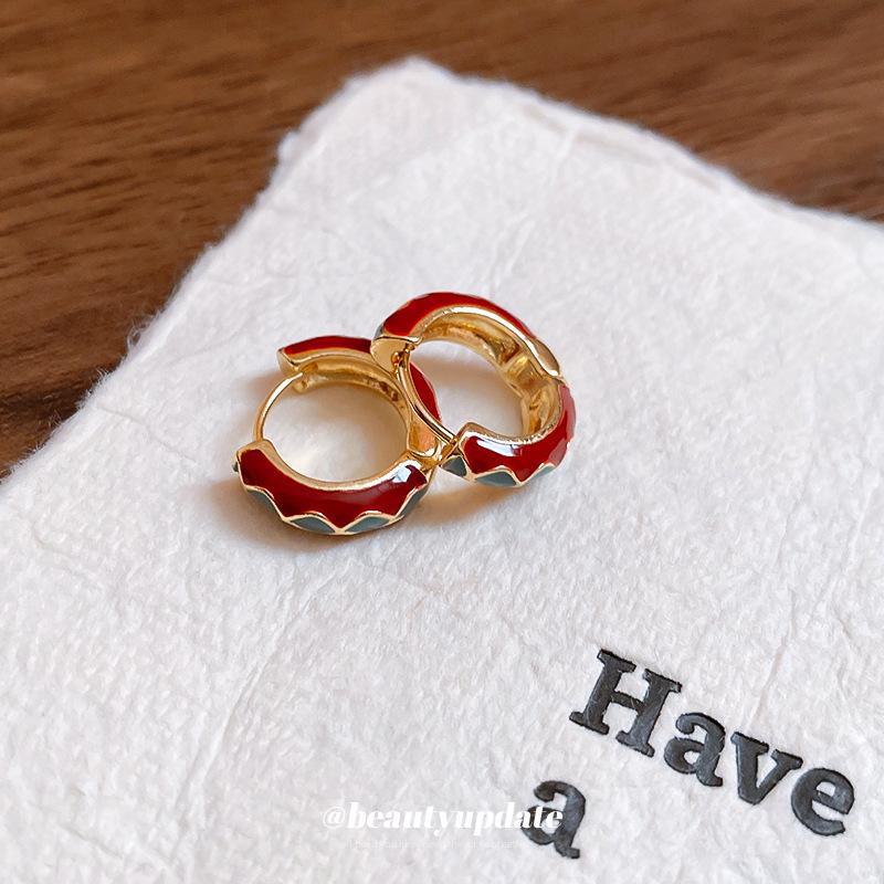 Серьги с бриллиантами Ankola Red Oil Drop: Универсальный, простой, легкий, роскошный, модный.