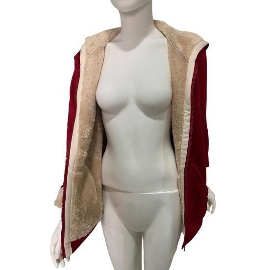 Женская зимняя толстовка с капюшоном и карманами, с толстой флисовой подкладкой, однотонная, с длинными рукавами, эластичными манжетами и подолом на молнии