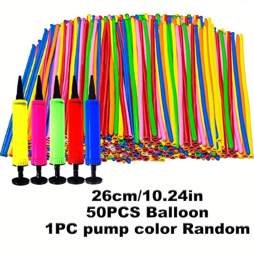 50/100/200pcs 10.24inch Colorful Long Latex Balloons With Balloon Pump DIY Manual class Magic Twisting Balloons ZSY