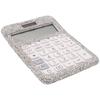 Calculator High Quality Rhinestone Crystal Dazzling 12 Digit Solar And Battery Dual Power LCD Display For Office, School White
