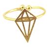 [Q6217] - Handcrafted Gold 'Origami' Ring (diamond) - 14x8 Mm