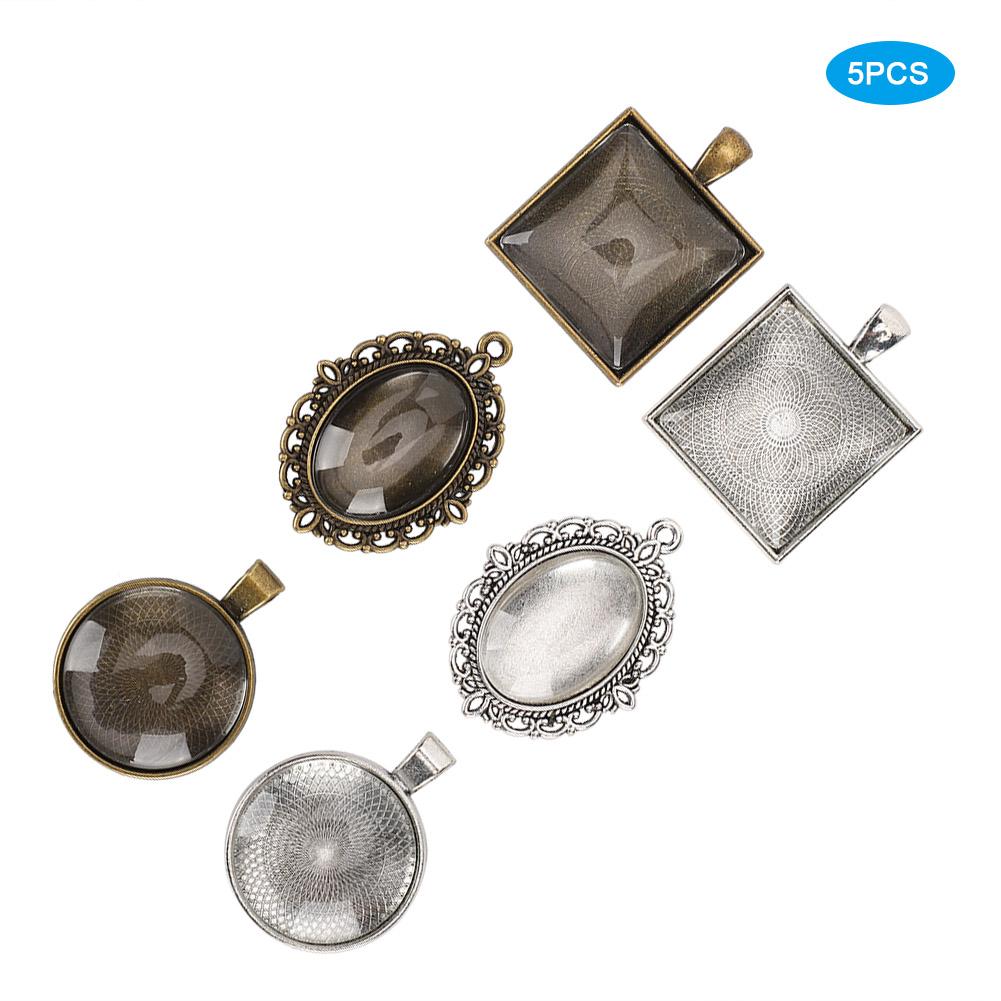 60шт металлический круглый овальный кулон базовый лоток стеклянные купола лист ювелирные изделия DIY инструмент аксессуар