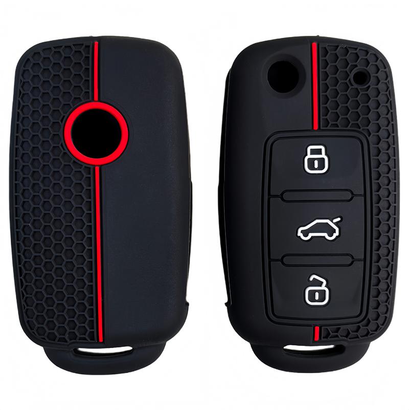 Силиконовый чехол-обложка для автомобильного ключа для Vw Volkswagen Polo Golf Passat Beetle Tiguan Jetta Seat Leon Altea Skoda Octavia Kodiaq