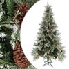 Day and Night - Day and Night Christmas Tree with Pine Cones Green and White PVC and PE 225 Cm