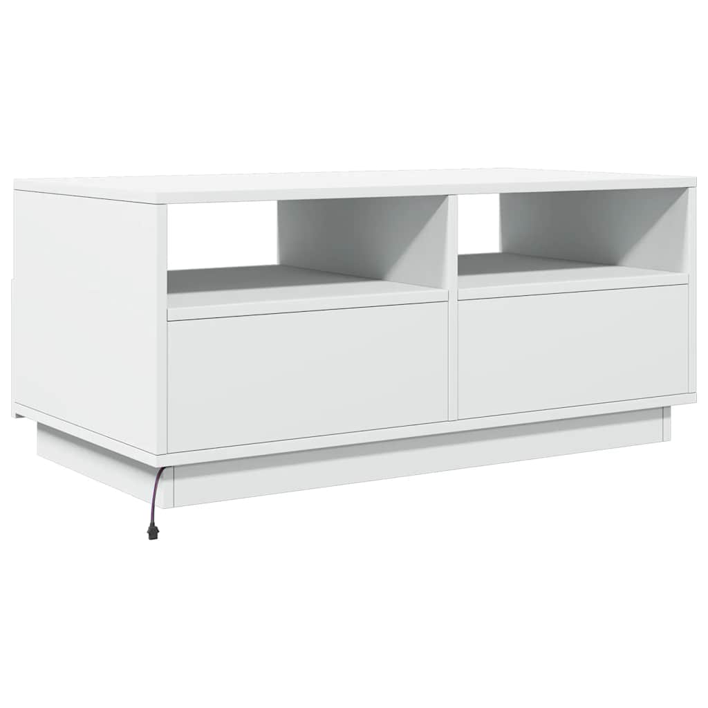 LED Coffee Table White 90 x 49 x 40 cm