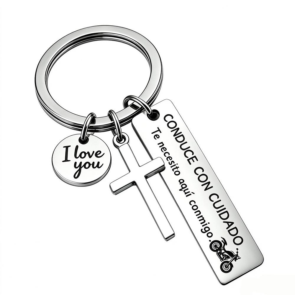 Персонализированный брелок из нержавеющей стали - Немецкие, Русские, Испанские темы с индивидуальным текстом и фотографиями
