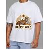 Хлопковая футболка Белый тигр и звезды Keep It Wild принт Повседневная одежда для мужчин и женщин Стиль для приключений на открытом воздухе