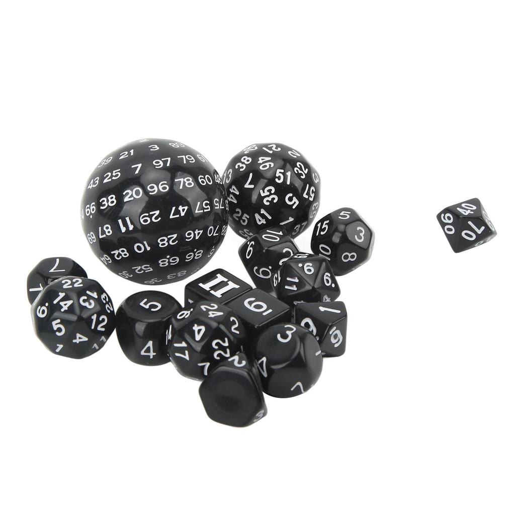 15Pcs Polyhedral Dice Set Acrylic D3 To D100 Table Gaming Dices for Role Playing Table Games Party