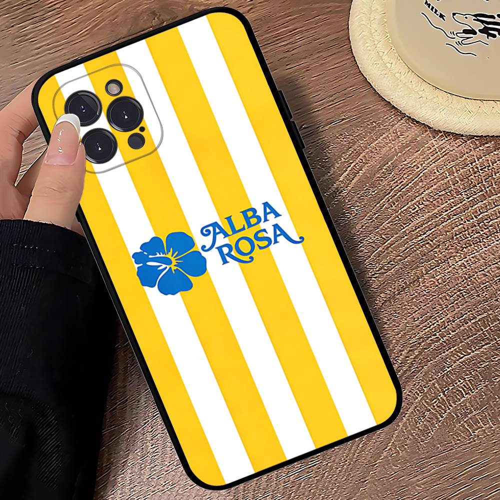 Модный Чехол Для Телефона A-ALBA R-ROSA Для IPhone 17 16 15 14 13 12 11 Pro Max Plus Mini Силиконовый Черный Чехол