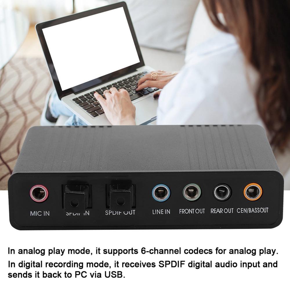 5.1-канальная внешняя звуковая карта Plug and Play для аудиовхода SPDIF, звуковая карта для караоке-записи