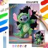 Disney Stitch dinosaur costume oil painting hand painting coloring painting handmade diy home decoration gift