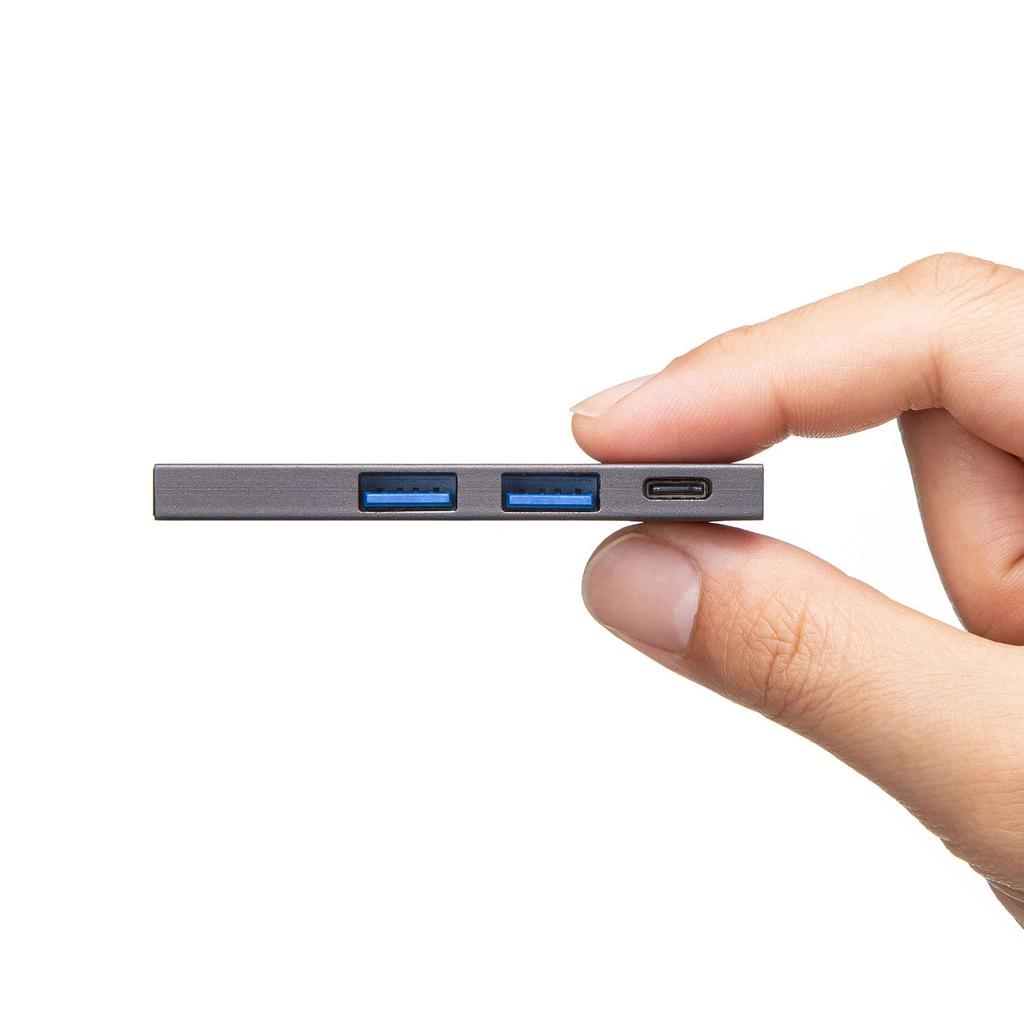 Sanwa Supply USB-хаб тонкий Серебристый Type-C 3 порта USB-3TCH22SN