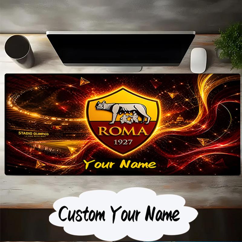 Custom Name Mouse pad Roma Football Club Crest Mouse pad, Gaming Mouse Pad, keyboard pad, Desk Decor for computer notebook Fan Birthday Gift