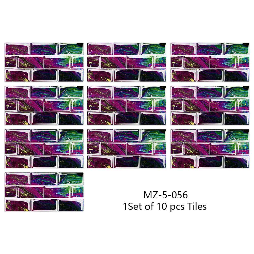 10Pcs15cmX30cm DIY Мраморные наклейки на стену Имитация кирпича Украшение спальни Водонепроницаемая самоклеящаяся плитка Обои Декор кухонного шкафа