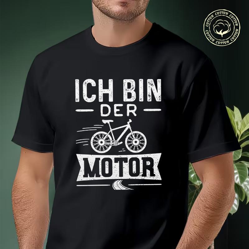 Ich Bin Der Motor Print Men's Moto T Shirt Casual Dress High Quality Mens Cotton Round Neck Sho