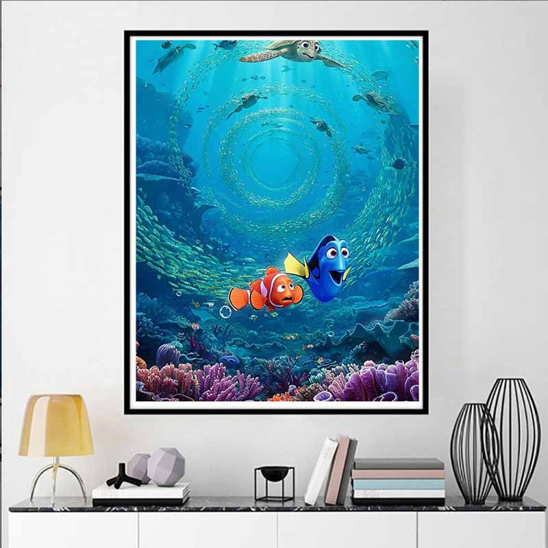 Disney 5D DIY Алмазная мозаика В поисках Немо Черепаха Океанское течение Иллюстрация Вышитая мозаика Крестик Домашний декор Подарки и поделки