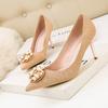NEW Women Pumps Rhinestone High Heels Shoes Women Pointed Toe Crystal Pearl Party Shoes Sexy Wedding Shoes