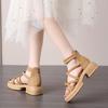 Jane Marie Shoes Сандалии Женские 2025 Весна/Лето Новая Мода Перекрестный Ремешок Нишевый Дизайн Платформа Римские Сандалии Дети