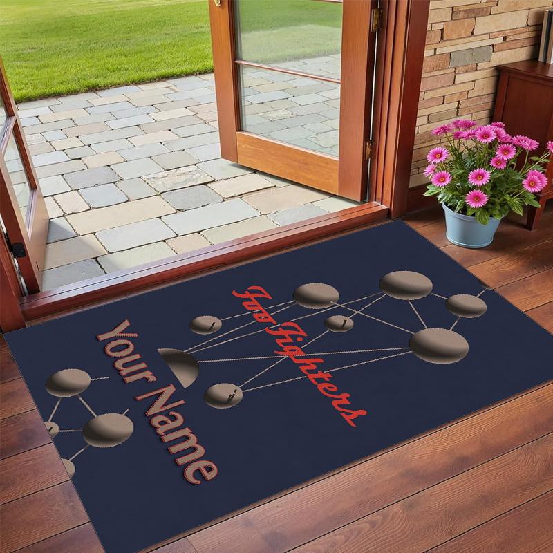 Crystal Velvet Rug Custom Name Text, Soft Non Slip Floor Mat Home DecorFoo Fighters