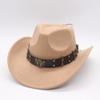 Западная ковбойская шляпа шерстяной цилиндр шляпа с большими полями шляпа в стиле меньшинств джазовая шляпа