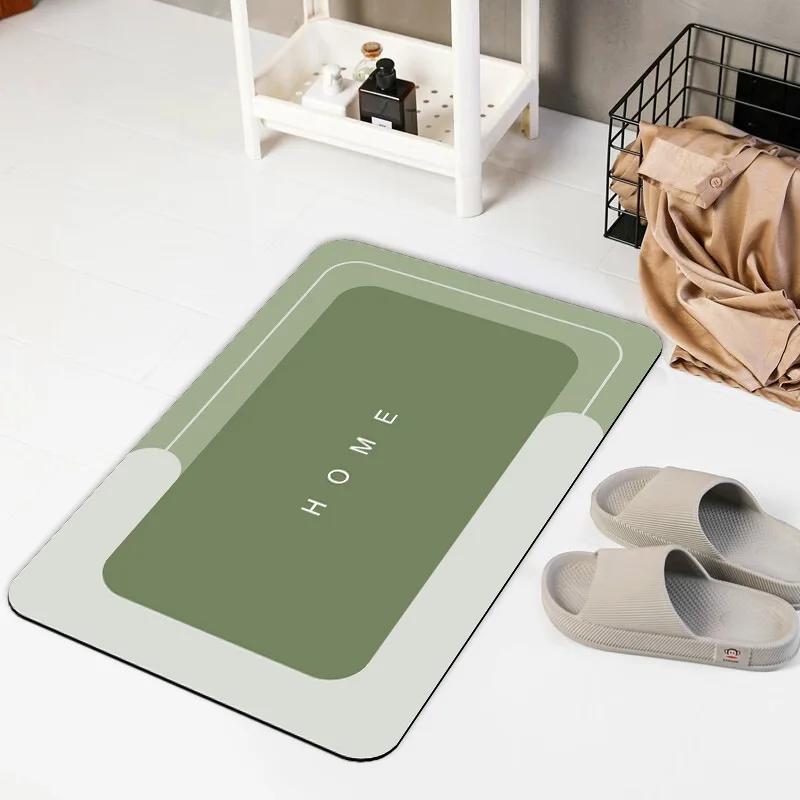 Коврики для ванной из диатомита, впитывающий нескользящий коврик для пола, коврик для ног, быстросохнущий коврик для душа и туалета, моющийся