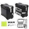 35L Motorcycle Side Case Aluminium Alloy Motorbike Hard Side Saddlebag Box with Safety Lock