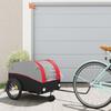 VidaXL Bicycle Trailer, Transport Cart with Safety Flag, Bicycle Stroller with Wheels and Hitch, 94146