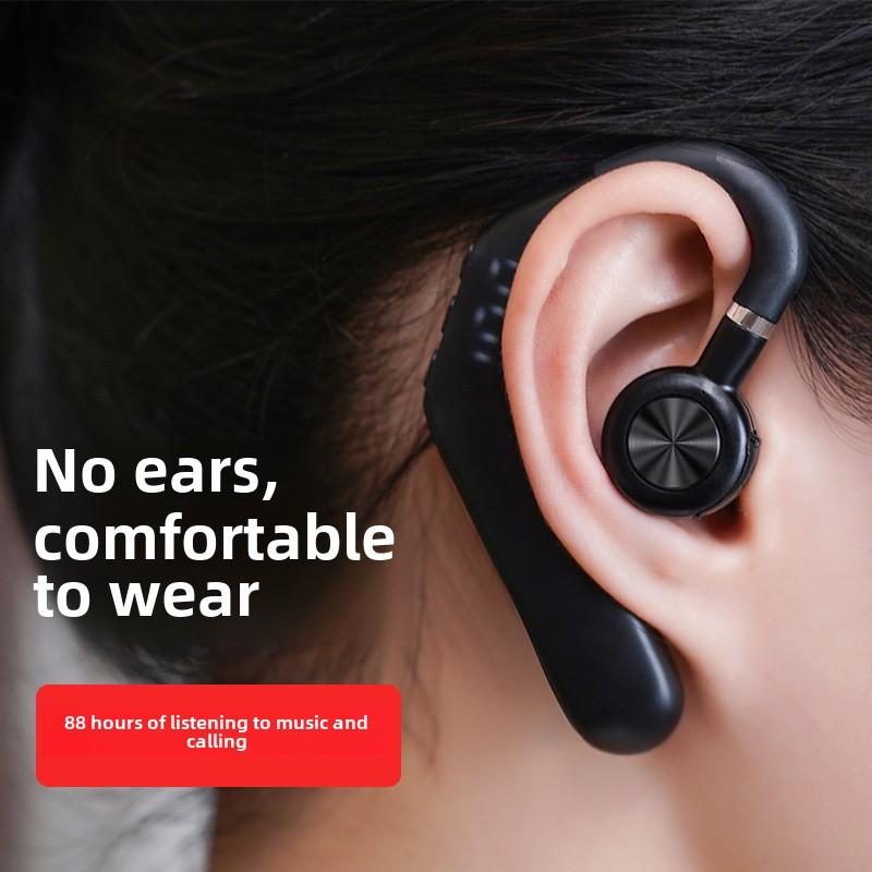 Bluetooth Headset Single Ear Air Conduction Not Into The Ear Hanging Ear Digital Display Motion Can Be Rotated Business