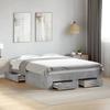 VidaXL Bed Frames and Drawers Concrete Grey 140x190 Cm Engineered Wood, Bed, Storage Bed, Double Bed Frame 3280401