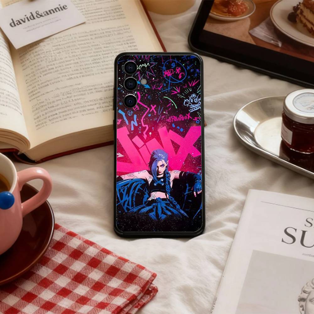 F-Fashion J-JiNxES G-Game Cool Phone Case For Samsung S 25,24,23,22,30,21,10,9,Ultra,Plus,Lite,FE,4,5 G Soft Black Case
