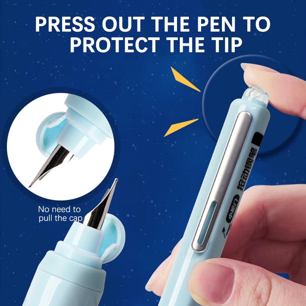 Выдвижная перьевая ручка с тонким пером, набор со сменными чернильными картриджами, ручка для практики каллиграфии для школы, офиса