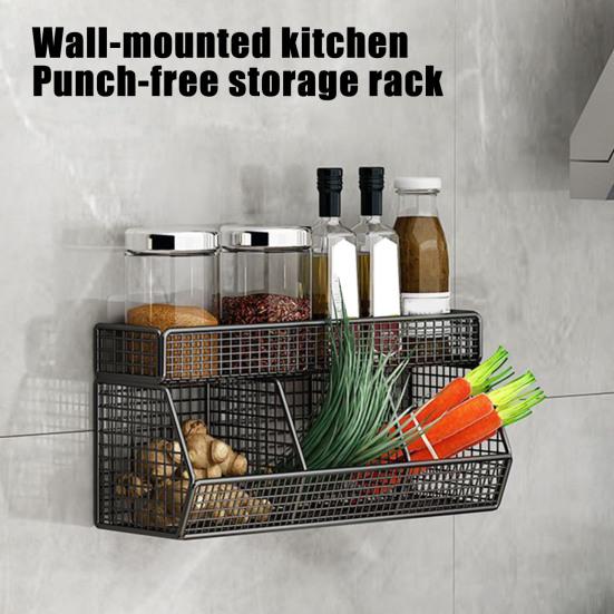 Корзина для хранения из проволочной сетки, большая вместимость, прочная, несущая, простая установка, настенная полка, органайзер, корзина