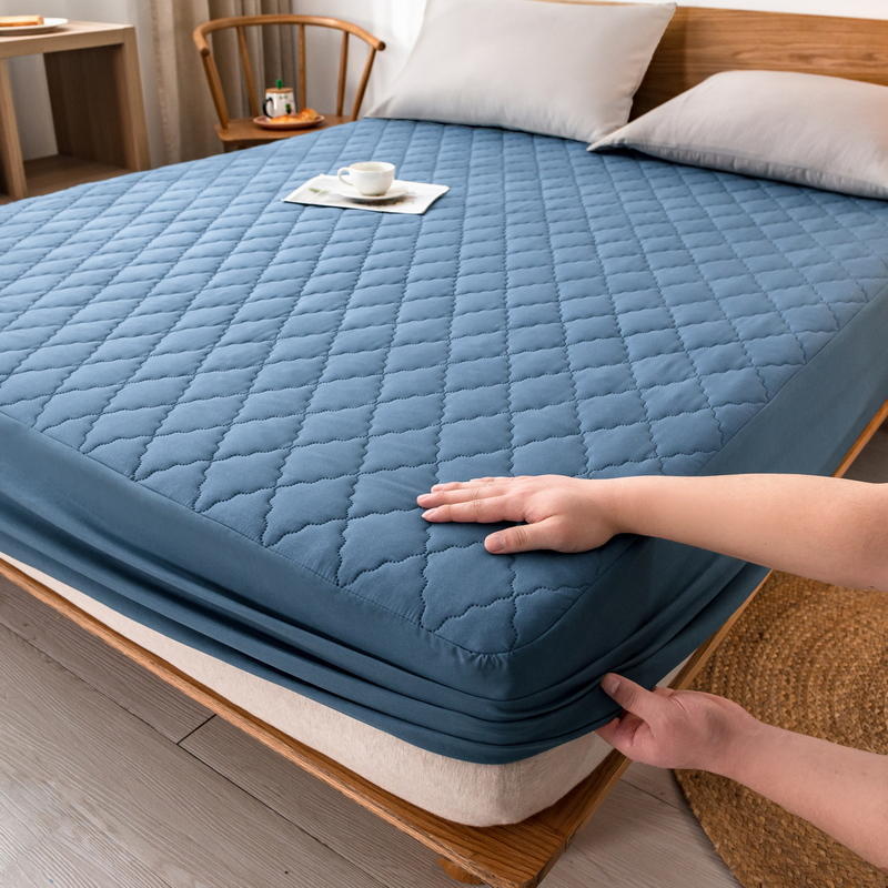 Thickened Fitted Sheet Plain Waterproof Matte Bedspread Four Season Simmons Dust Cover