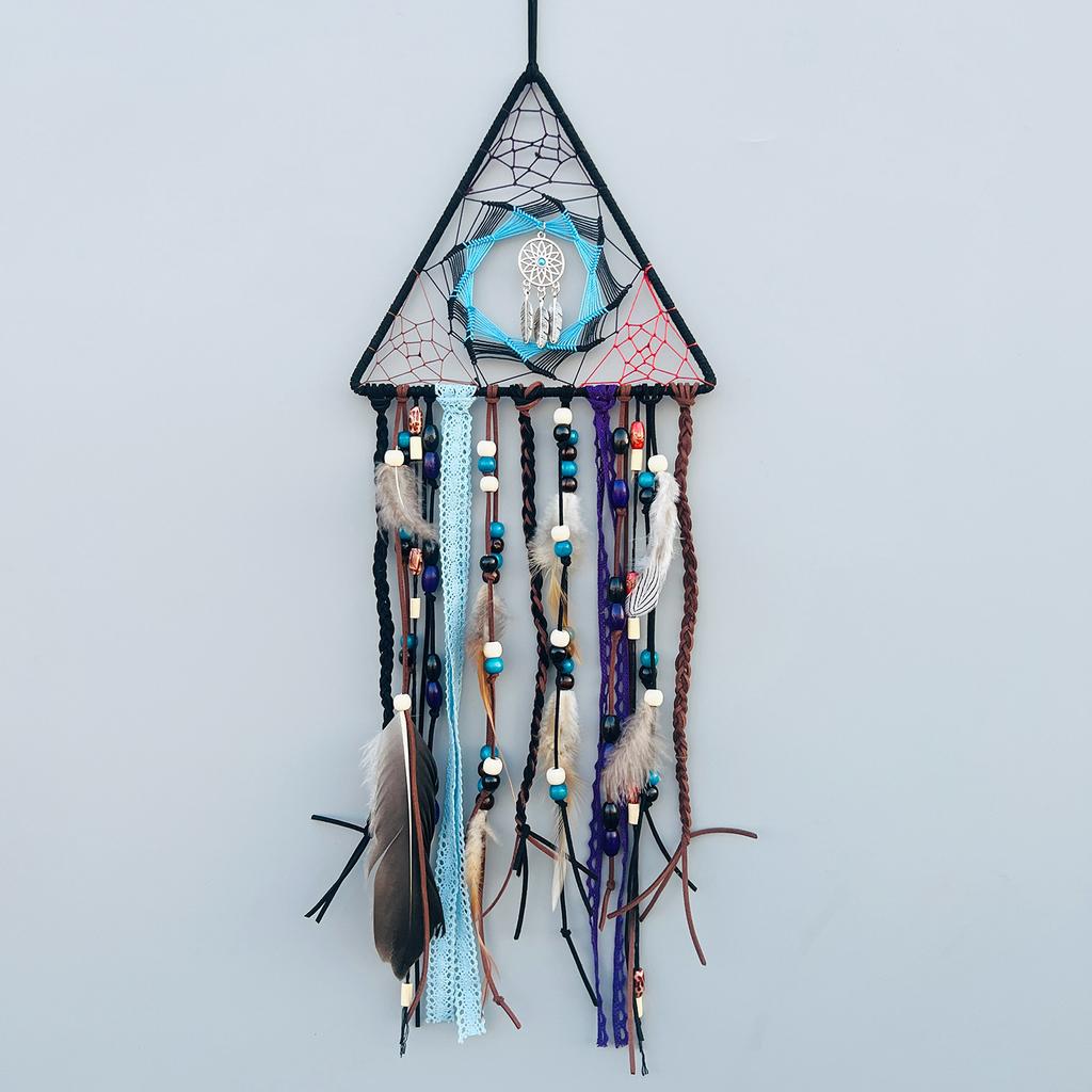 Indian Feather Dreamcatcher Pendant Hand-woven Creative Triangle Home Pendant
