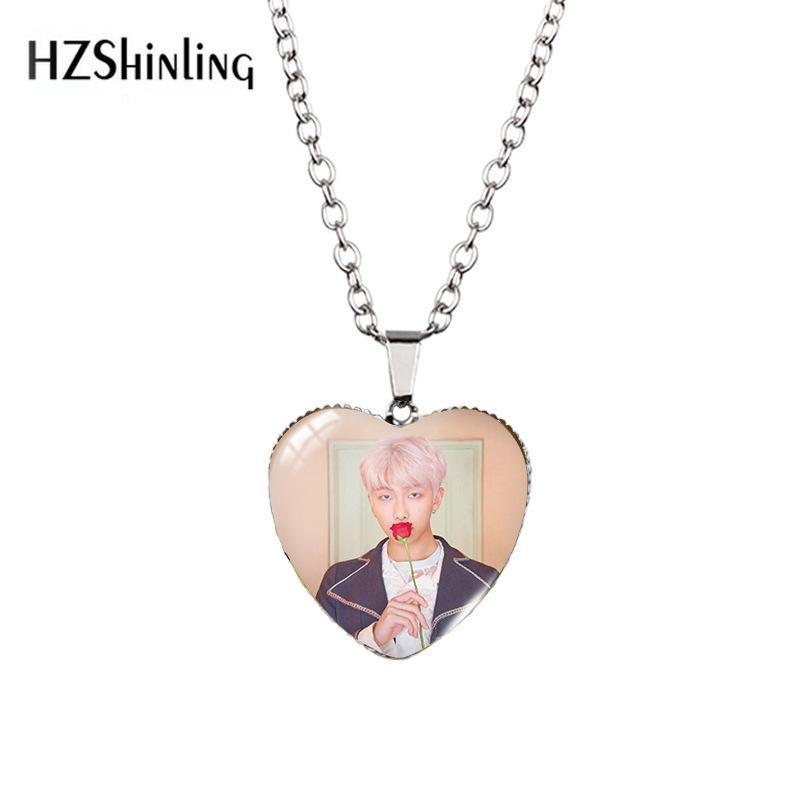 Ожерелье с подвеской в форме сердца BTS в корейском стиле, популярном в Европе, Америке и Корее.